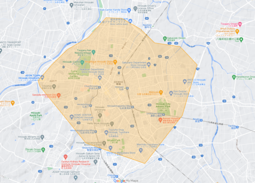 弘前市のUber Eats（ウーバーイーツ）対応エリア・範囲